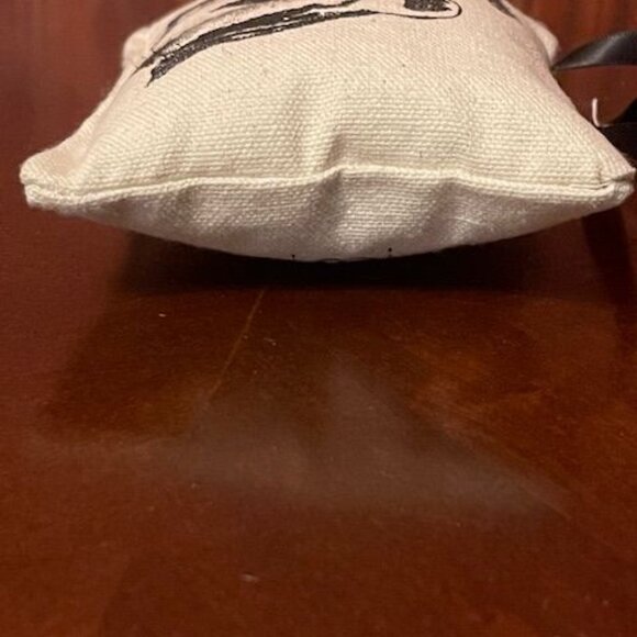 Handcrafted Eric & Christopher Penguin Print Burlap Mini Pillow Ornament Holiday - Picture 3 of 6